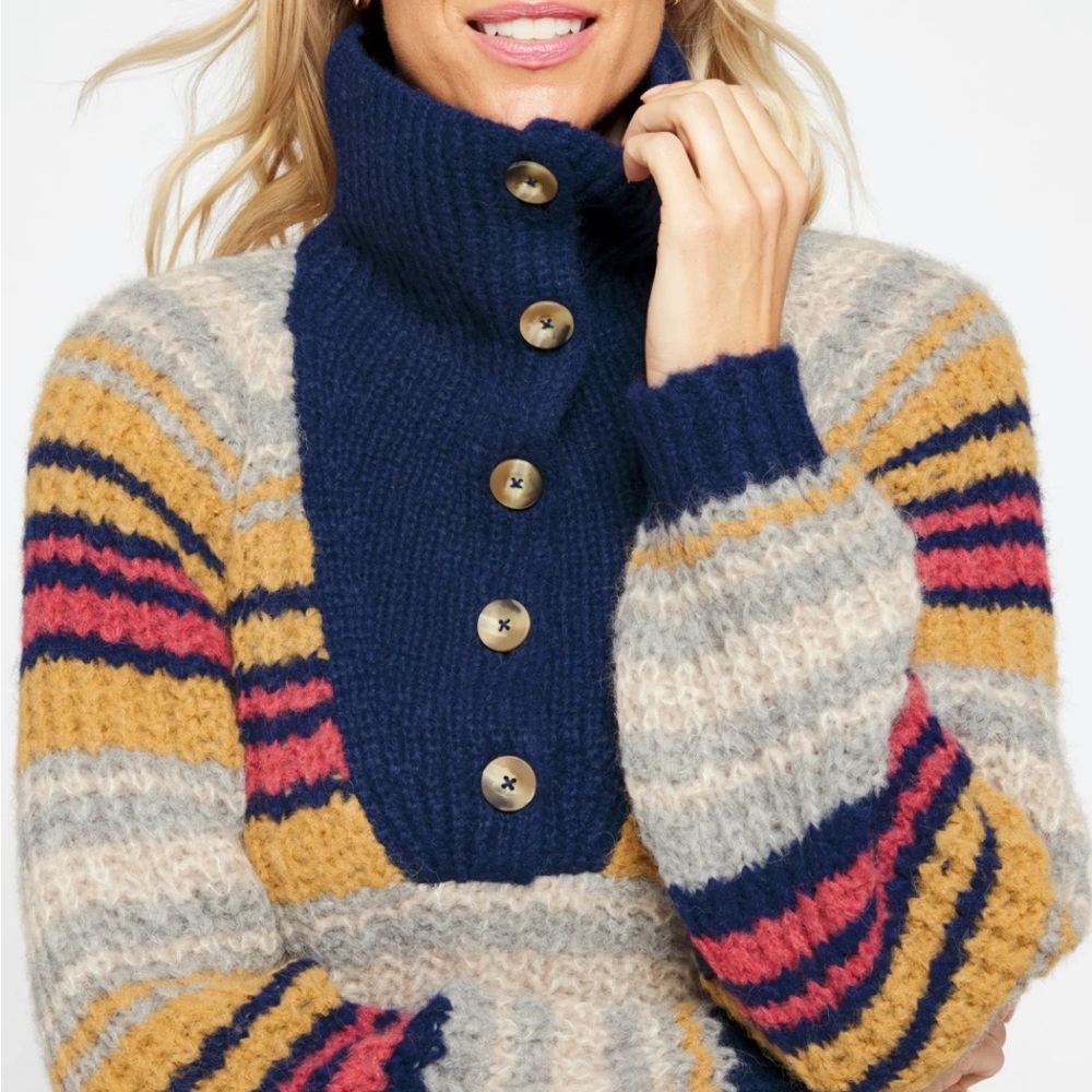 Anthropologie MOTHER NWT alpaca wool sweater cozy fall clothing striped